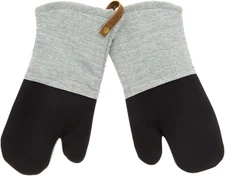 Cuisinart Chambray Neoprene Oven Mitts, 2pk - Non-Slip Heat Resistant - Green