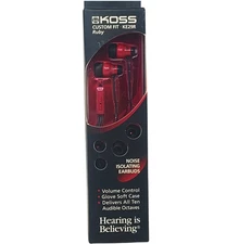 KOSS Noise Isolating Headphones KE29R Earbuds Music Accessories Portable Ruby