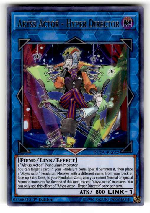 Abyss Actor - Hyper Director DUOV-EN022 1st Edition Ultra Rare Duel Overload