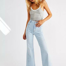 We The Free Women  s Florence Flare High-Rise Jeans Denim high waist Pockets sz27