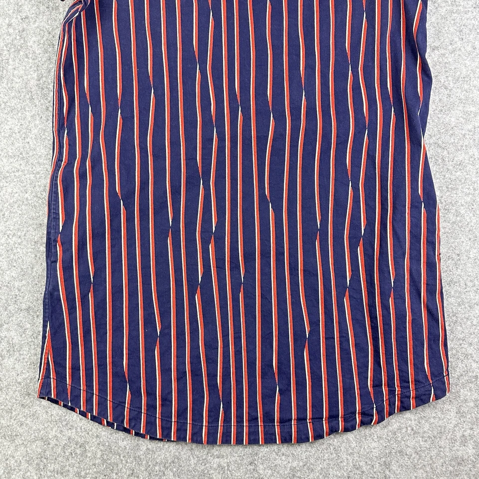 Vestido Hanna Andersson Para Mujer L Azul Rayas Cambio Elastizado Gorra Mangas Bolsillos Foto 4 de 4