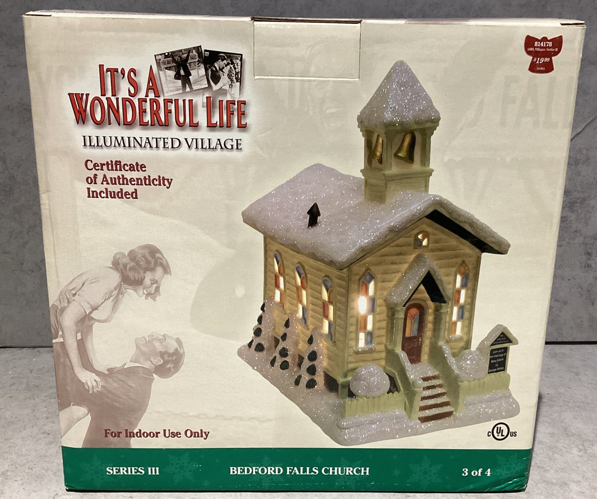 Enesco It's A Wonderful Life Bedford Falls Church Illuminated