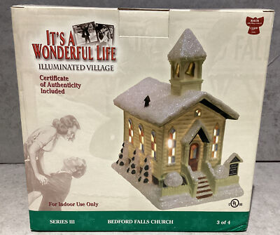 Enesco It's A Wonderful Life Bedford Falls Church Illuminated
