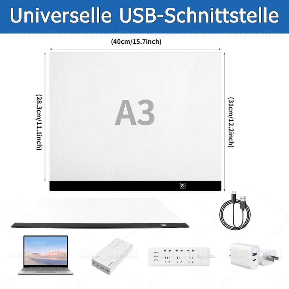 A3 LED Dimmbar Diamond Painting Lichtplatten Lightpad Board Zeichenbrett USB - Bild 4 von 4