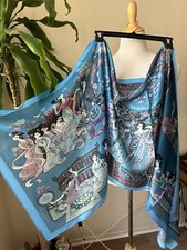 Fashion Chinese Scene Scarf Silk