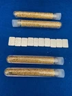 (10x)  Pure .999 Fine Silver Bars Bullion Estate Lot & 4 Vials Gold flakes