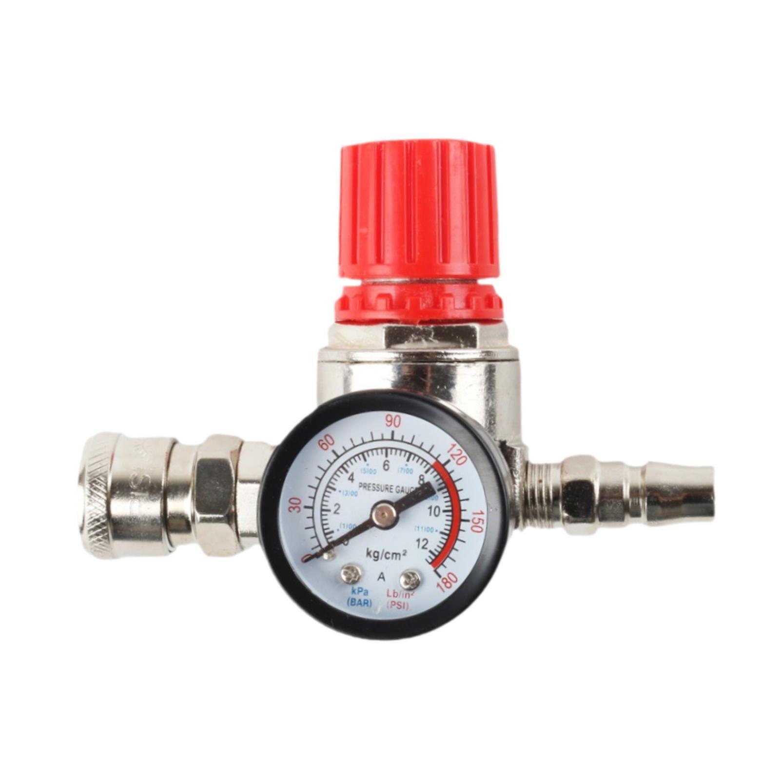 Air Compressor Pressure Regulating Valve 140PSI Manifolds Regulator Gauge