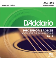3 Sets D'Addario EJ18 Phosphor Bronze Acoustic Guitar Strings Heavy 14-59