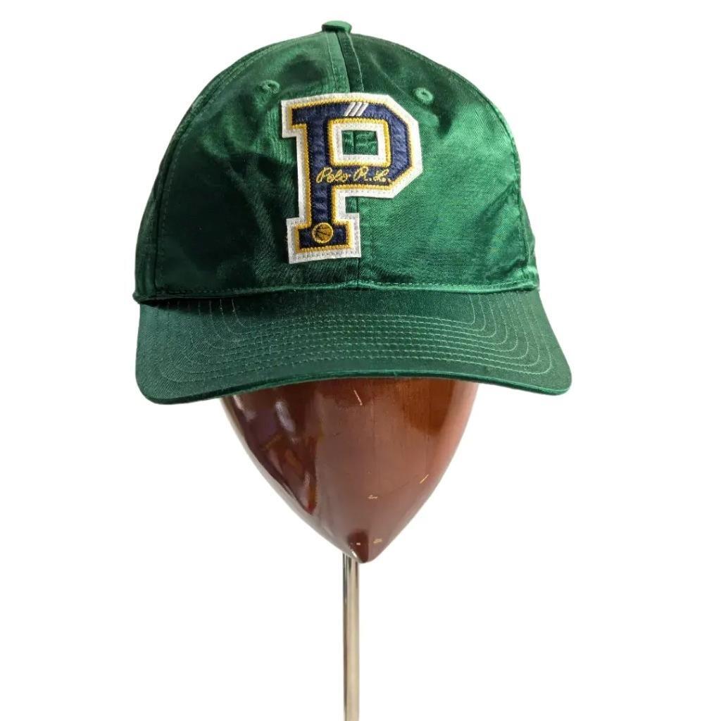 Polo Ralph Lauren Cotton Blend Satin Varsity P Baseball Hat Sz OS NWT $80