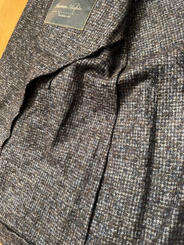 Made In USA - 42L- Alpaca Blend - Joseph Abboud Blue & Brown Check - Blazer - Picture 12 of 14