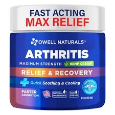 OWELL NATURALS Arthritis Pain Relief & Recovery Therapy Cream, 2 Oz