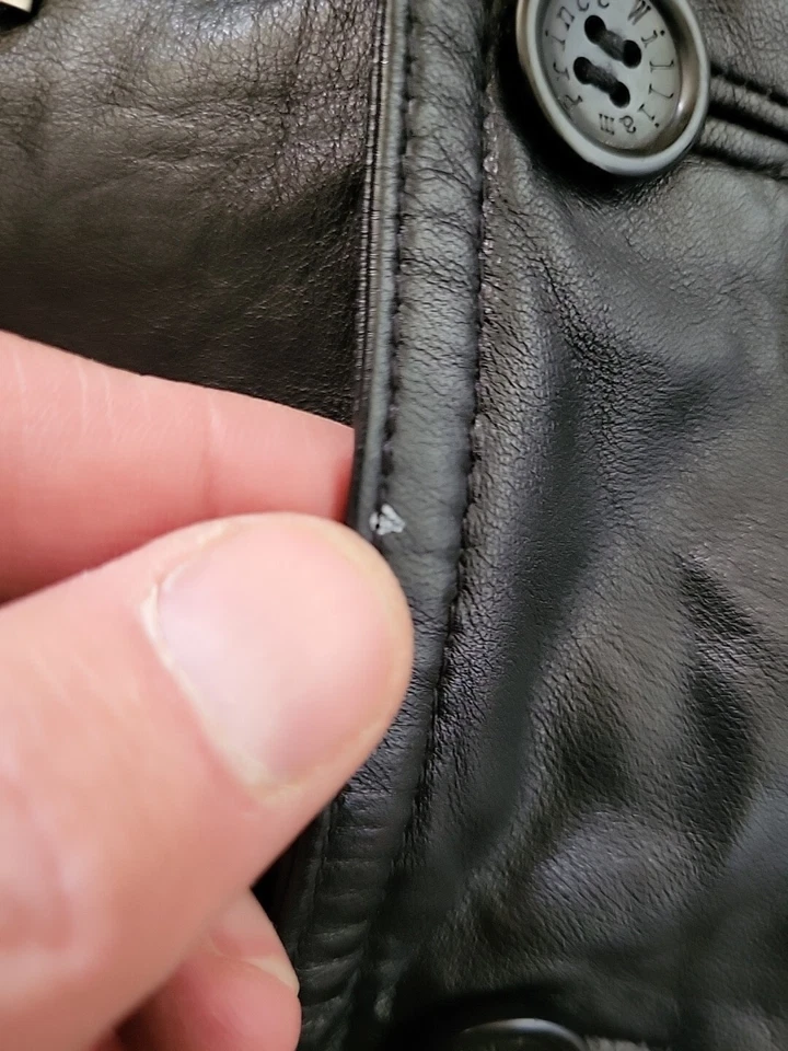 Винтажный принц Уильям Италии стиль мужской большой черный кожаный жилет мотоцикла  - Изображение 4 из 4