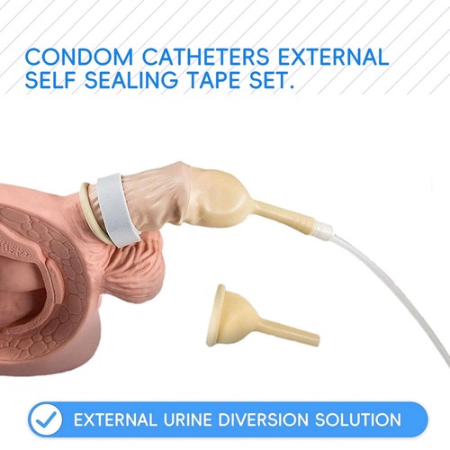 Male External Catheter Disposable Urine Collector Latex Urine Bag Tool - Foto 4 di 13