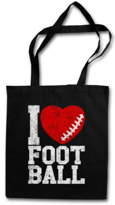 I Love Football III Stofftasche Einkaufstasche Hearts Heart Love Addicted Ball