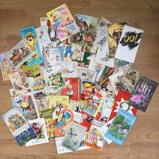Vintage 58 x Birthday Greeting Cards. Used. 1930s - 1970s. USA, Canada, UK.
