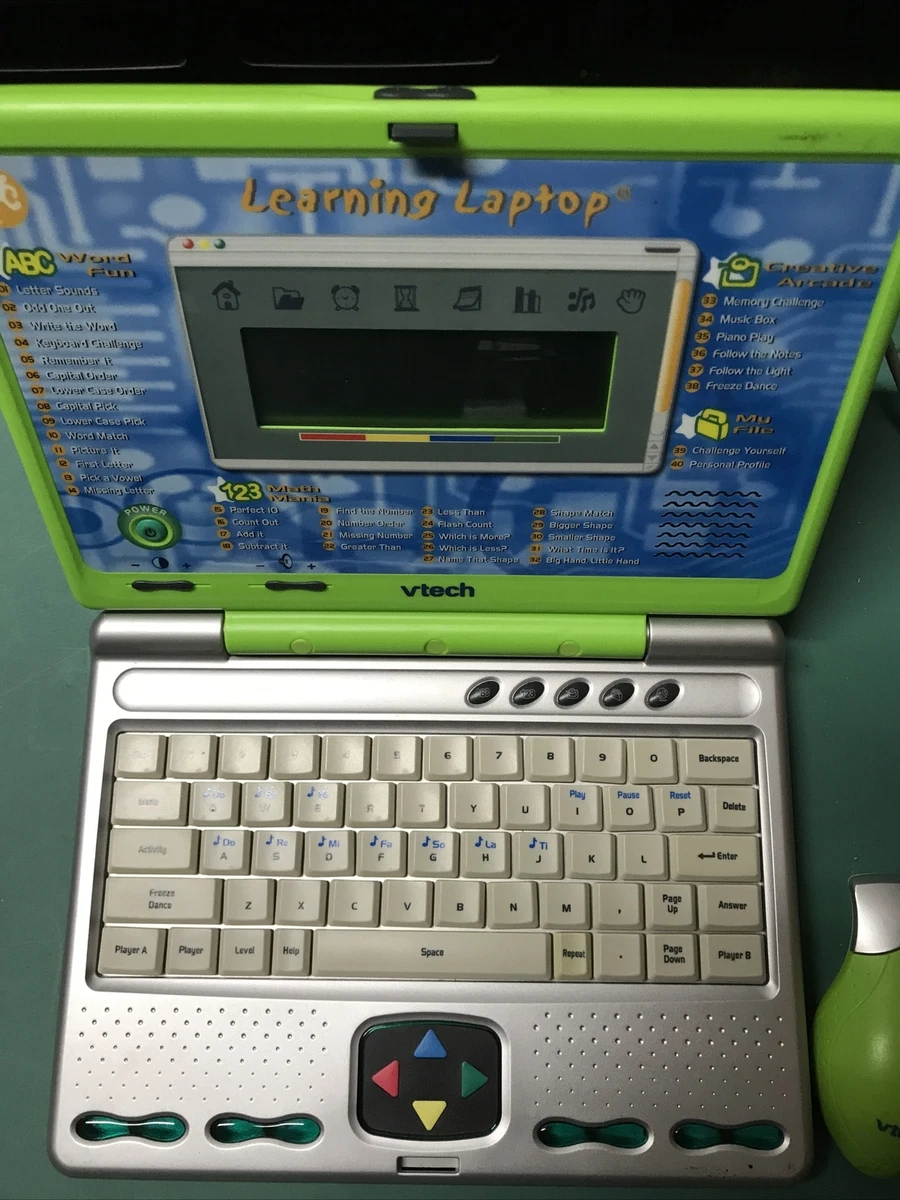 Vtech LEARNING LAPTOP w/ Mouse 40 Leason Plans - As is untested