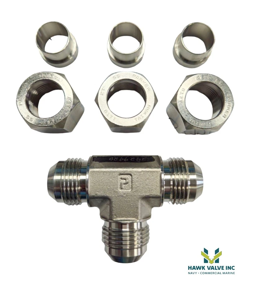 3/4" Parker 12 JBTX-SS Triple-Lok 37 Union Assembly - Image 2 of 4