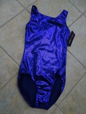 NWT METALLIC PURPLE PERFECT BALANCE GYMNASTICS LEOTARD DANCE adult small