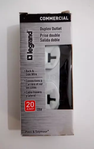 10 New White Legrand CRB5262-WCC12 Commercial Duplex Outlet Receptacle 20A 125V