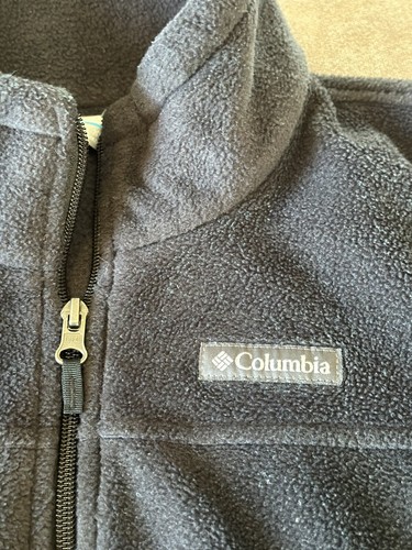 Columbia Youth Boy's/Girl's Full Zip Fleece Jacket Size 18-20 (XL) Solid Black - Picture 3 of 11