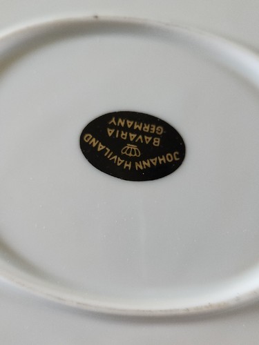 Plato para servir vintage Johann Haviland Baviera Alemania ~ rosa de verano 15" China - Imagen 6 de 11