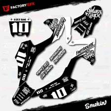 Black & White Smokin Racing Graphics kit fits Honda CRF110 2013-2018 Decal 13-18