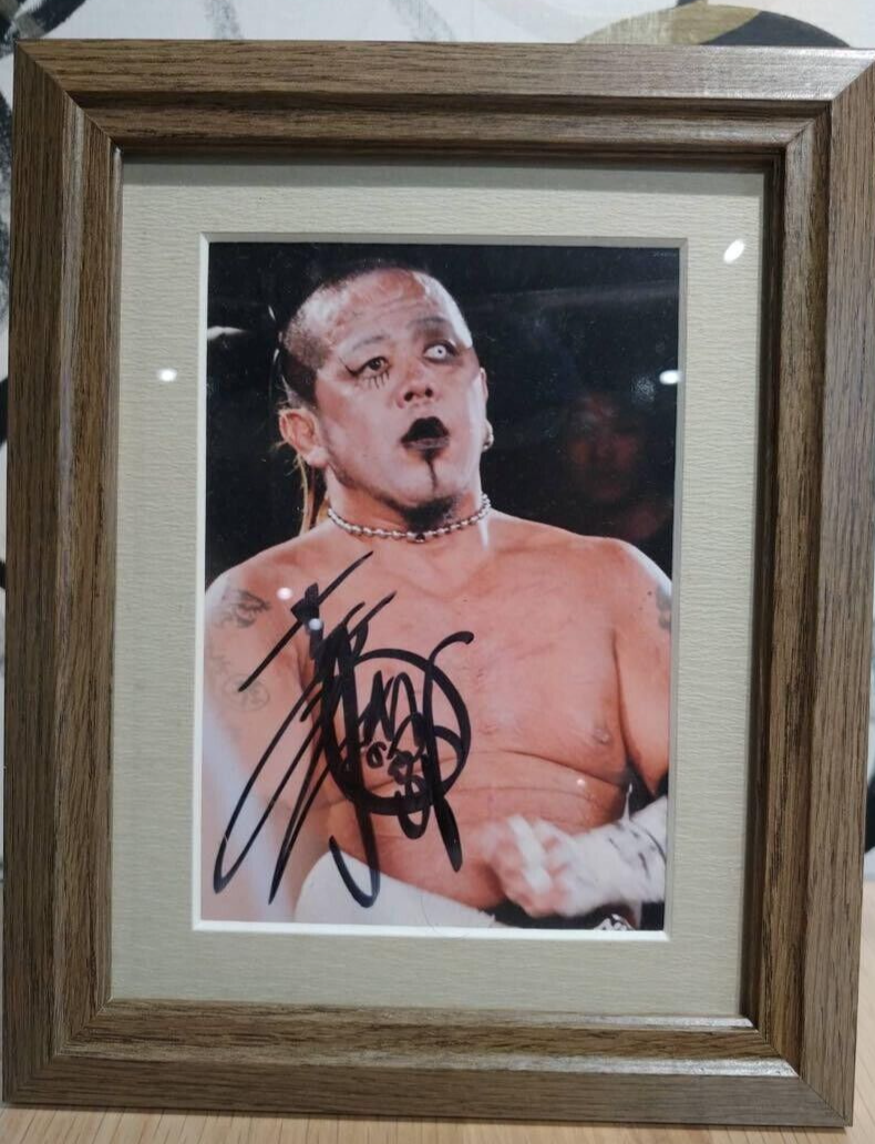 Jun Kasai CRAZY MONKEY autograph Photo BJW CZW DDT Wrestle-1 AJPW