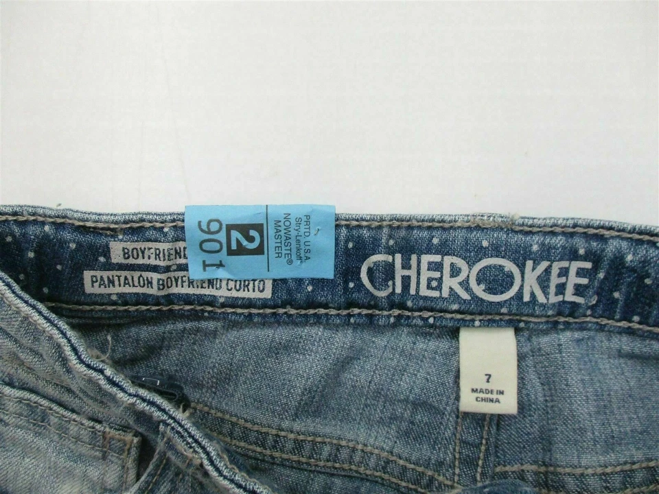 Nuevos Jeans Cherokee Capri Juveniles Talla 7 Algodón BOYFRIEND Cortos Foto 4 de 4