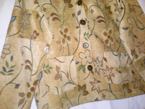 Size Medium Floral Jacket Jane Ashley Beige Multicolor Lined Ship Free - Picture 12 of 21