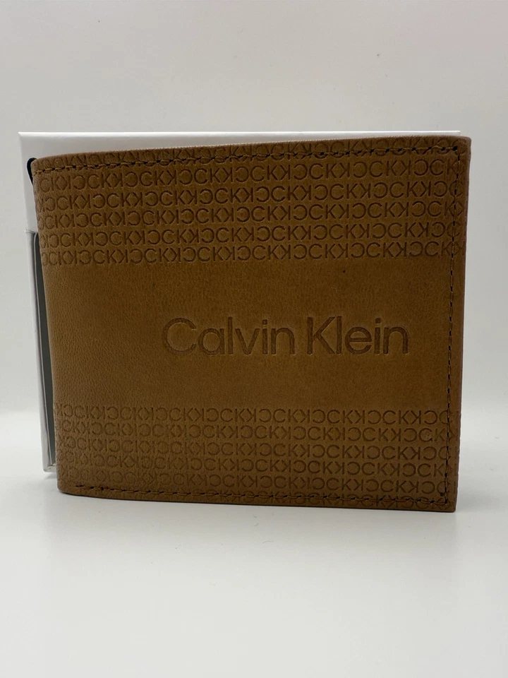 Calvin Klein Men's Tan Leather Slim Bifold RFID Wallet  NWT $45 - Image 4 of 4