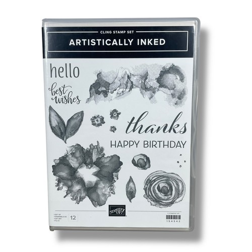 Stampin' Up! KÜNSTLERISCH EINGEFÄRBTES Cling Stempelset Blumen Danke Happy Birthday