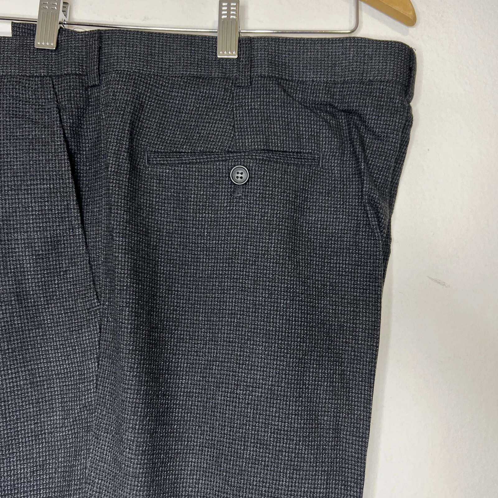 SAINT LAURENT (YSL) Pantaloni vintage Yves Saint Laurent 53% rayon grigio nero taglia W38 L30