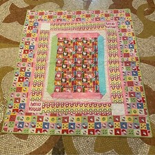 HELLO KITTY Handmade Colorful Quilt Blanket 45-1/2  x52-1/2  