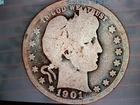 1901 P Barber Silver Quarter