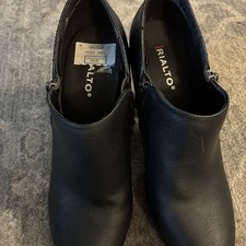 Rialto Negro Botines Mujer 7.5M] Botines Cremallera Lateral Tacón Zapatos