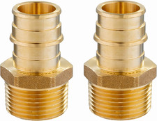 Pack of 2 Pex a Full Flow Expansion Brass Fittings 1"X 1" Male NPT Ada