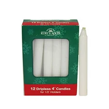 Dripless White Christmas Chime Candles Set of 12 Kurt Adler 4 inch by .5 inch