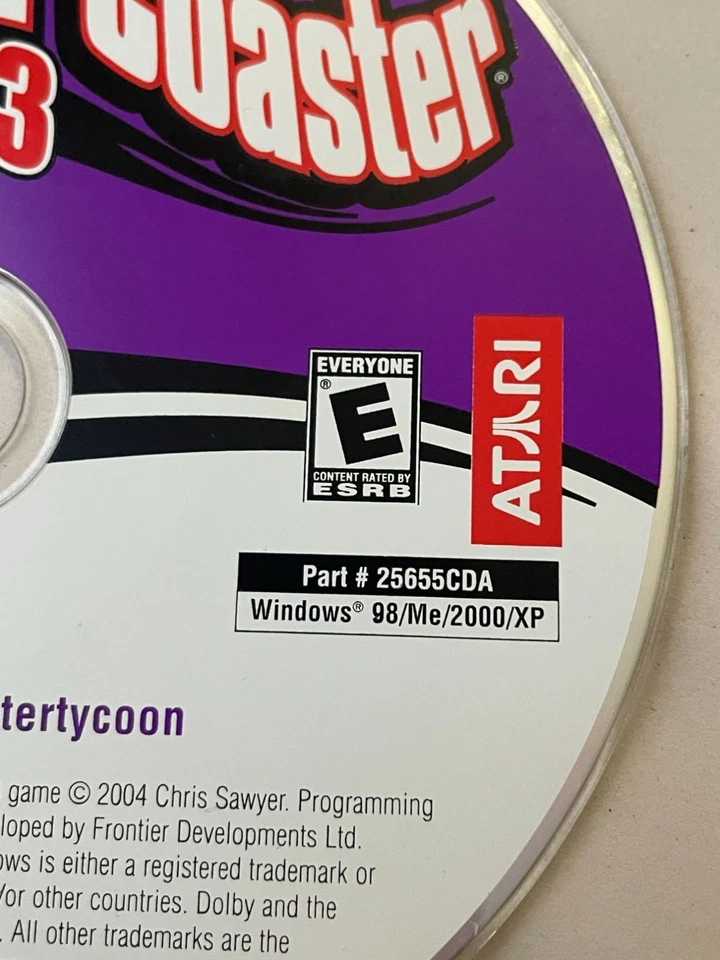 Roller Coaster Tycoon 3 ATARI PC CD-Rom Disk only - Image 3 of 4