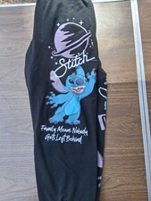 Disney Women's Peach Orange Lilo  Stitch Tropical Sweatpants Joggers Size 3/5