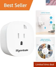 Flexible Remote Outlet Plug for Smart Home Integration - 100 ft Range, White