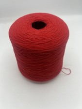 100% Luxurious Soft Cashmere Yarn In Poppy Red.Large 820g Cone. 2Ply Knit.2/14nm