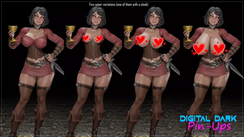 Boneco Digital Dark Pin-Ups NSFW com FUTA |Serana Fan Art | Resina 3D 1:4-1:12 - Imagem 2 de 4