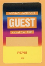 Michael Jackson 1988 Bad Concert Tour Guest Backstage Pass