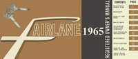 Ford Fairlane 1965 Bedienungsanleitung EigentüMer Handbuch