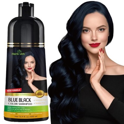 Herbishh Hair Color Shampoo Gray Hair 3-In-1 Ammonia-Free 500ml All Shades