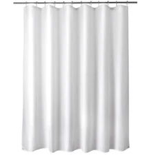 Titanker Fabric Shower Curtain Liner Washable, 70 x 72 Inches, White Shower
