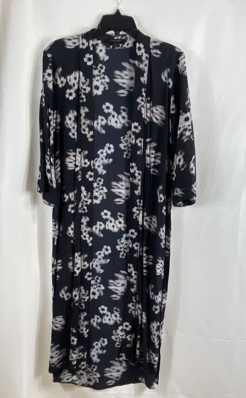 All Saints Women's Black Gray Floral Viscose Long Sleeve Tunic Jacket Sz XS/S