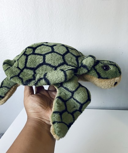 Vintage Plush Green Sea Turtle A&A Stuffed Toy Pet Lovey - Picture 1 of 4