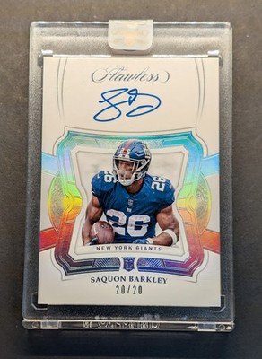 SAQUON BARKLEY Rookie Auto 2018 Flawless Signatures Silver Holo Foil SP /20 RC
