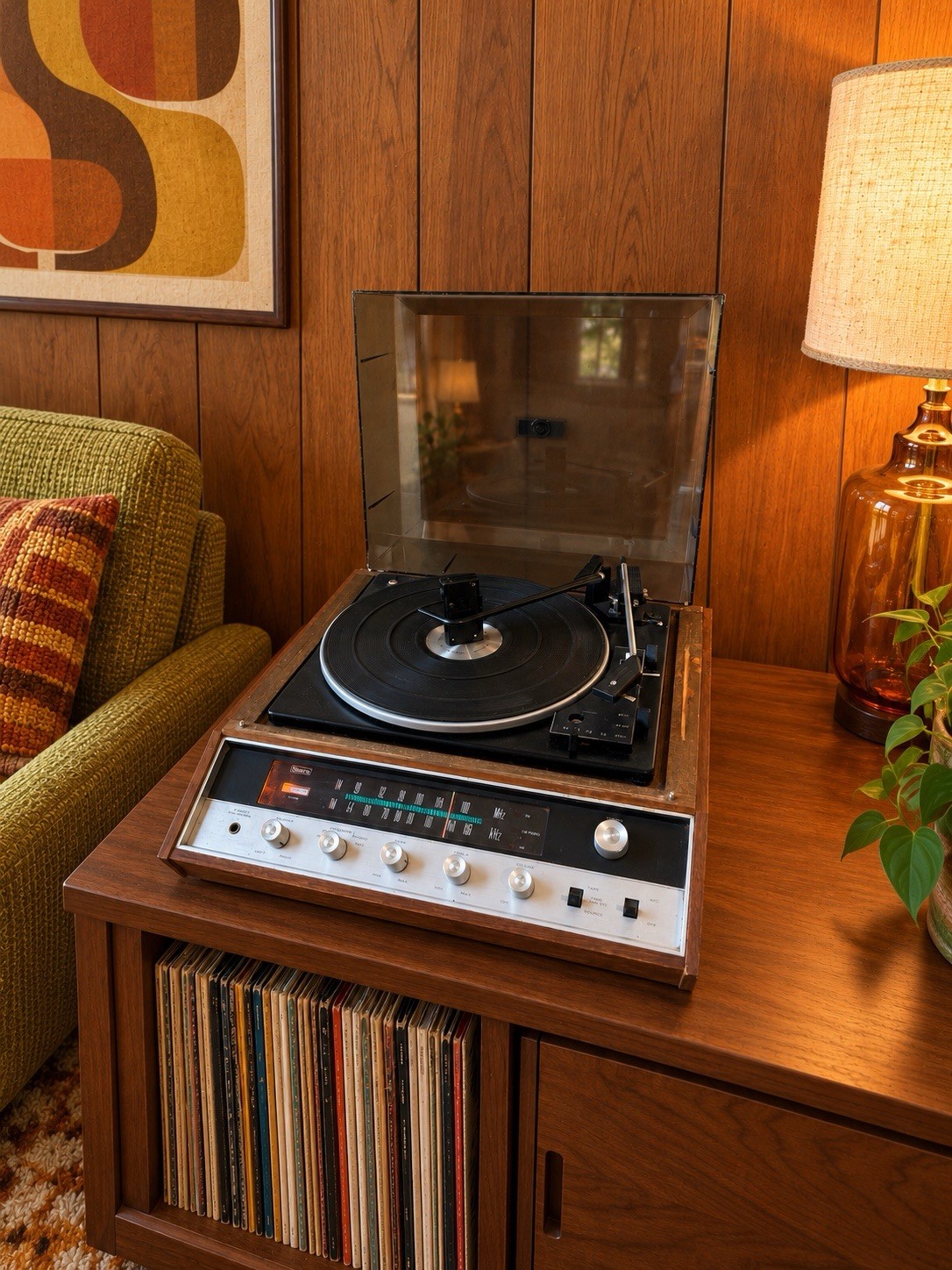 🍊Vintage 1970s Sears Silvertone Stereo Record Player System | Model 499 WORKS!